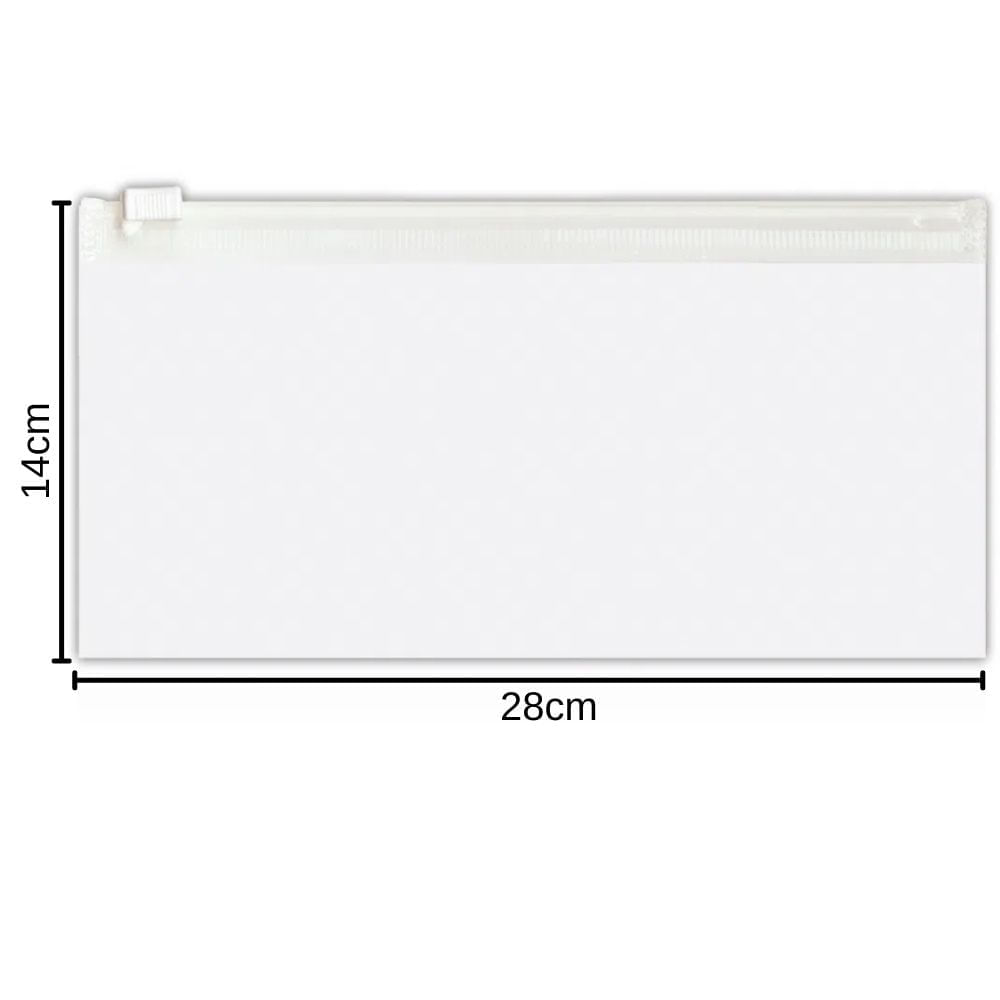 Pasta Zip Bag Voucher De Viajens Estojo Escolar Ou Cheque 28x14cm 
